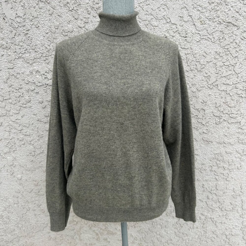 Women's Jones‎ New York Tan Lambswool Angora Nylon Turtleneck Sweater - Medium